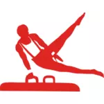 Gymnastikk rødt ikon
