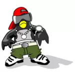 Gambar vektor berpakaian penguin