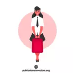 Kvinnlig student med rosa väska
