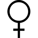 رسم متجه لرمز أنثى باللون الأسود الواضح