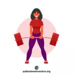 Female weightlifter doing a deadlift