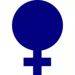 महिलाओं के लिए पूर्ण नीले लिंग प्रतीक के ड्राइंग वेक्टर