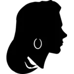 Illustration vectorielle de profil femme silhouette