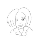 Image vectorielle caricature de la jeune fille souriante