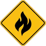 Vektorbild av gula brand tecken