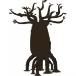 Firebug láhev strom silueta vektorové ilustrace