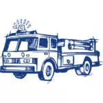 Пожарная бригада транспортное средство рисования в голубой