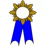 Gráficos vetoriais do medalhão dourado com fita azul