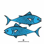 Blauer Fisch Vektor-Cliparts