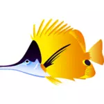 Black and yellow fish vector illustration