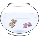 Goldfischglas mit Fisch