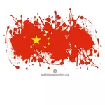 Mürekkep lekesi şeklinde Çin bayrağı