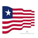 Wavy flag of Liberia