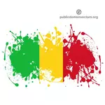 Odprysków farby w kolorach flagi Mali
