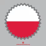 Autocollant rond de drapeau de La Pologne
