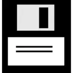 Black and white computer diskette icon vector graphics