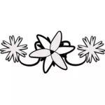וקטור ציור של אלמנט דקורטיבי שלושה פרחים