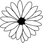 Kwiat kwitnący płatkami w grafikę wektorową czarno-biały