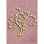 Imagem vetorial de elemento de decoração com galho de árvore na cor