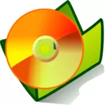 Vektorové ilustrace oranžová ikona složky CD