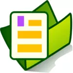 Dibujo del icono de carpeta de documentos de PC verde vectorial