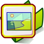 Vector illustration of pictures and photos folder icon