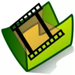 Vektorgrafik med video grön mappikon