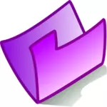 Vector de dibujo de icono de carpeta púrpura de doblado