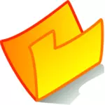 Vector clip art of orange bent folder icon