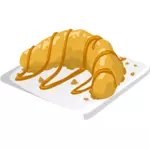 Vector drawing of banana dessert with caramel icing
