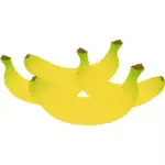 Illustration couleur de bananes jaunes