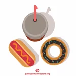 Fast-Food-Mahlzeit mit Donut