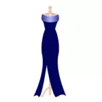 Rochie bleumarin formală pe rochie stau imaginea vectorială
