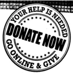 DONATE NOW sign vector drawing