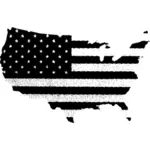 Černá a bílá vlajka Spojených států vektorové ilustrace