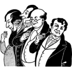 Four gents drinking vector image