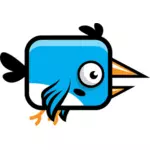 Wizerunek kreskówka latający niebieski ptak