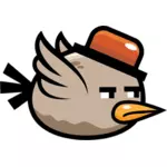 Cartoon bird with a hat