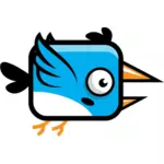 Illustration der blaue Vogel mit großen Schnabel