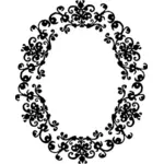 Thick decorated round frame vector clip art