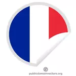 Adesivo redondo com a bandeira da França