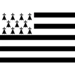 Brittany bölgesi bayrak çizim vektör