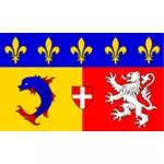 Rhône-Alpes क्षेत्र ध्वज चित्रण वेक्टर