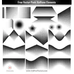 Halftone Design Elements Vector Pack