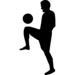 Silhouette freestyle soccer player vector image