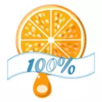 100 ％ オレンジ ベクトル ラベル