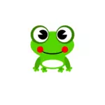 Dessin de grenouille heureux vert vif vectoriel