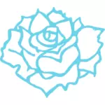 Ilustración vectorial de flor rosa en el contorno azul