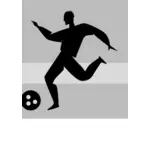 Vectorillustratie silhouet van voetballer