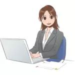 여성 컴퓨터 소녀